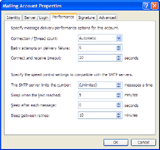 Mailing Account Window of Email Marketer.