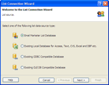 Mailing List Wizard of Email Marketer.