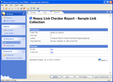 Reports View of Link Checker.